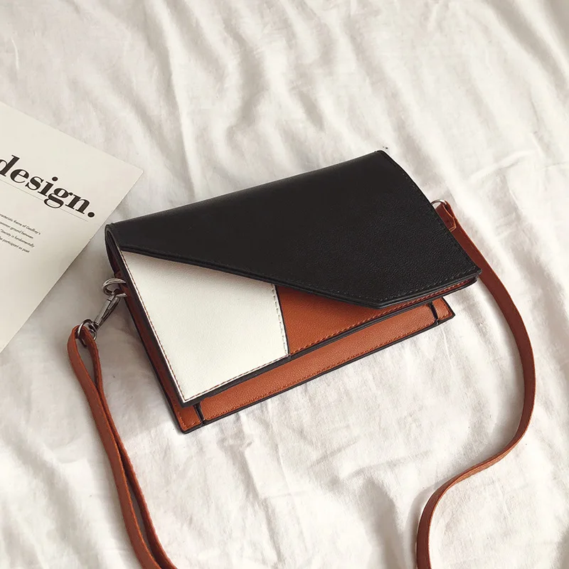 

2020 new Korean summer bag stitching small square bag simple foreign lady shoulder bag female bag messenger bag