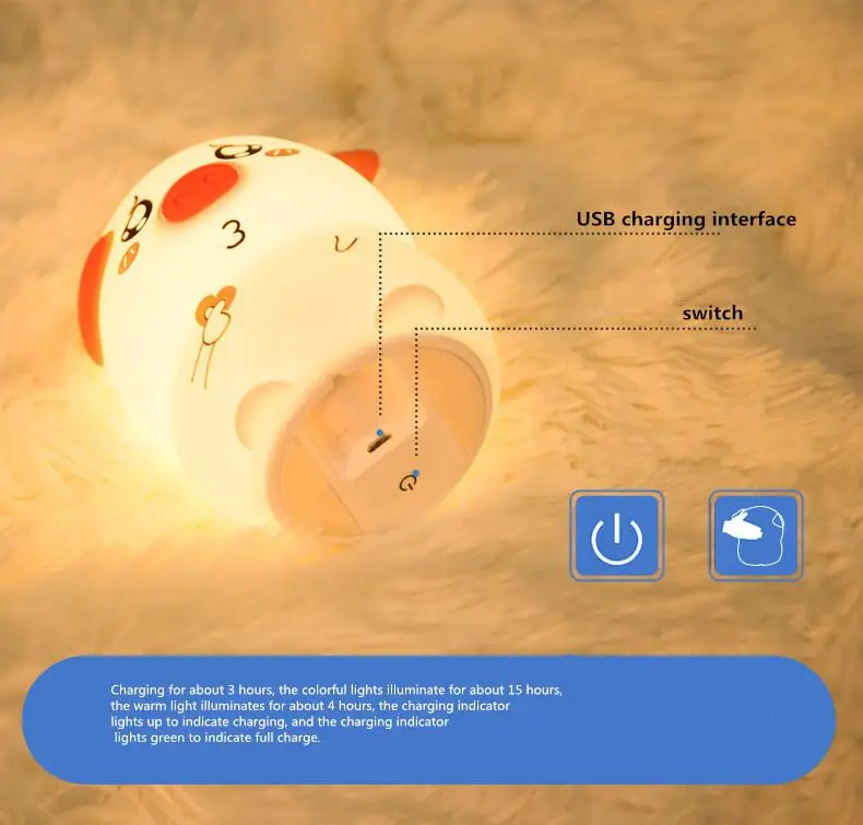 Новинка 2019 Ночной светильник силиконовая лампа для свиньи креативная снятия