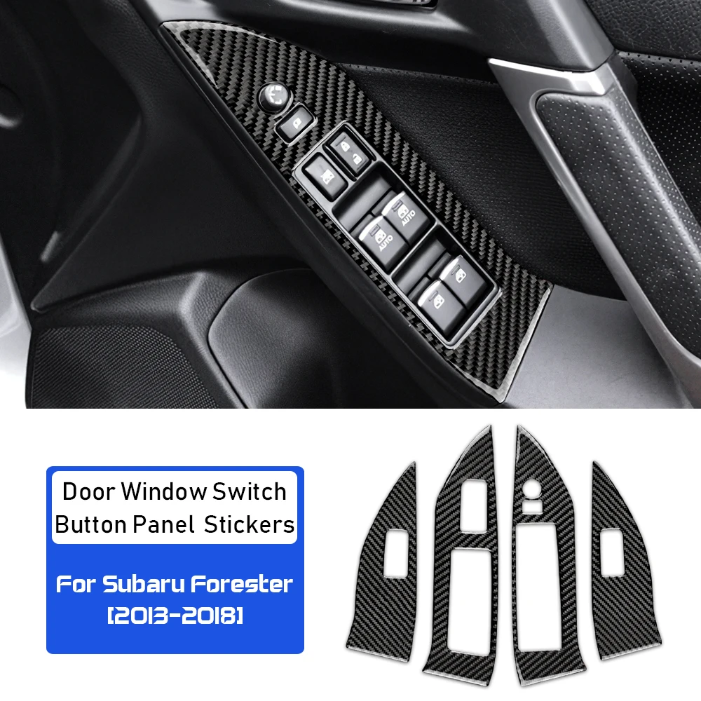 

Настоящее мягкое углеродное волокно для Subaru Forester 2013 2014 2015 2016 2017 2018 LHD RHD Автомобильная наклейка на дверь окно Кнопка внутренняя отделка