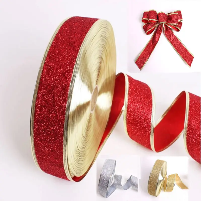 

Glitter Wedding Tree Wrapping Home Gift Decoration Christmas Ribbon Party 2M DIY