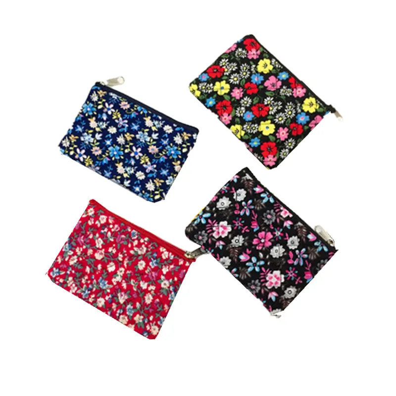 Тканевый женский кошелек с цветочным рисунком бумажник отделениями для карт