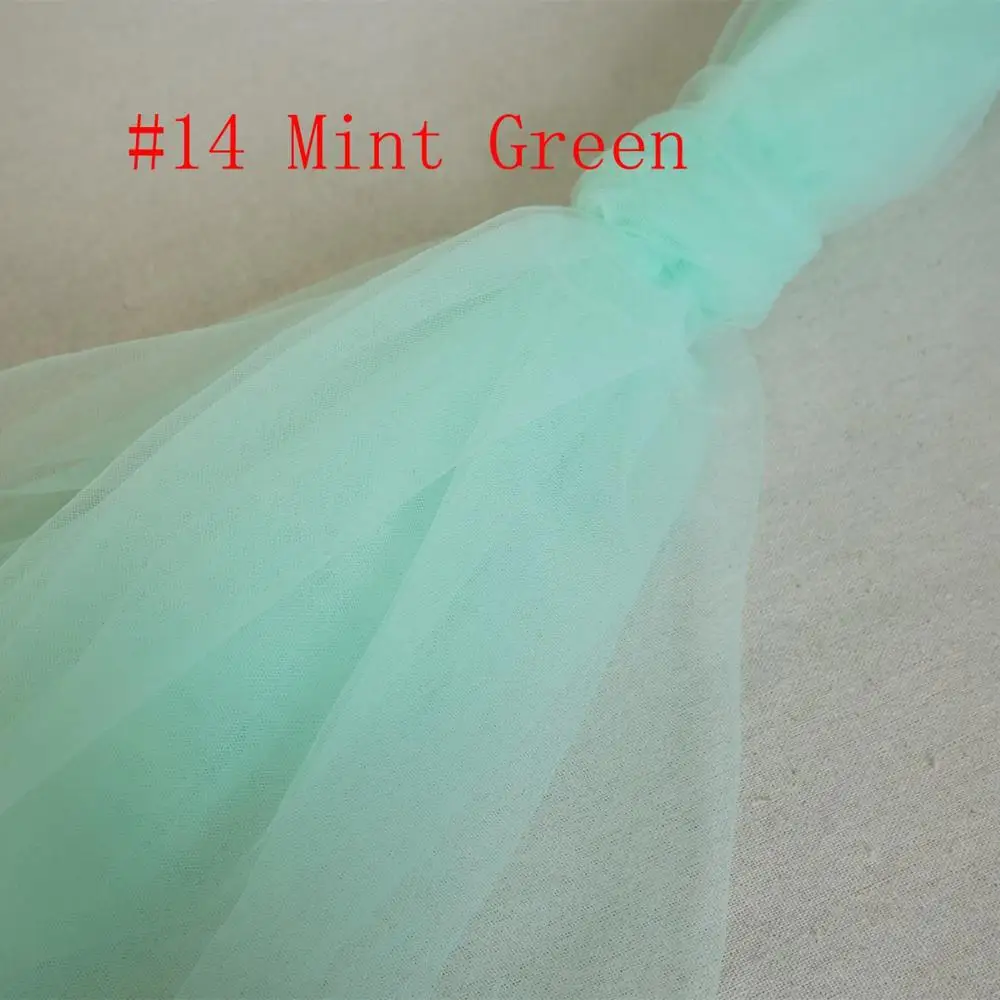 14 Mint Green 3 м/5 м Лот 160 см Тюлевая сетчатая кружевная ткань 16 цветов мягкая кружевная ткань для свадебных торжеств DIY занавес Свадебный декор - Color: 14 Mint Green