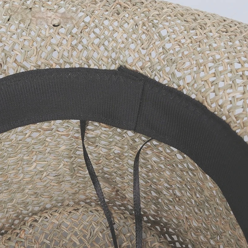 Шляпа женская Соломенная с широкими полями модная пляжная Панама от солнца