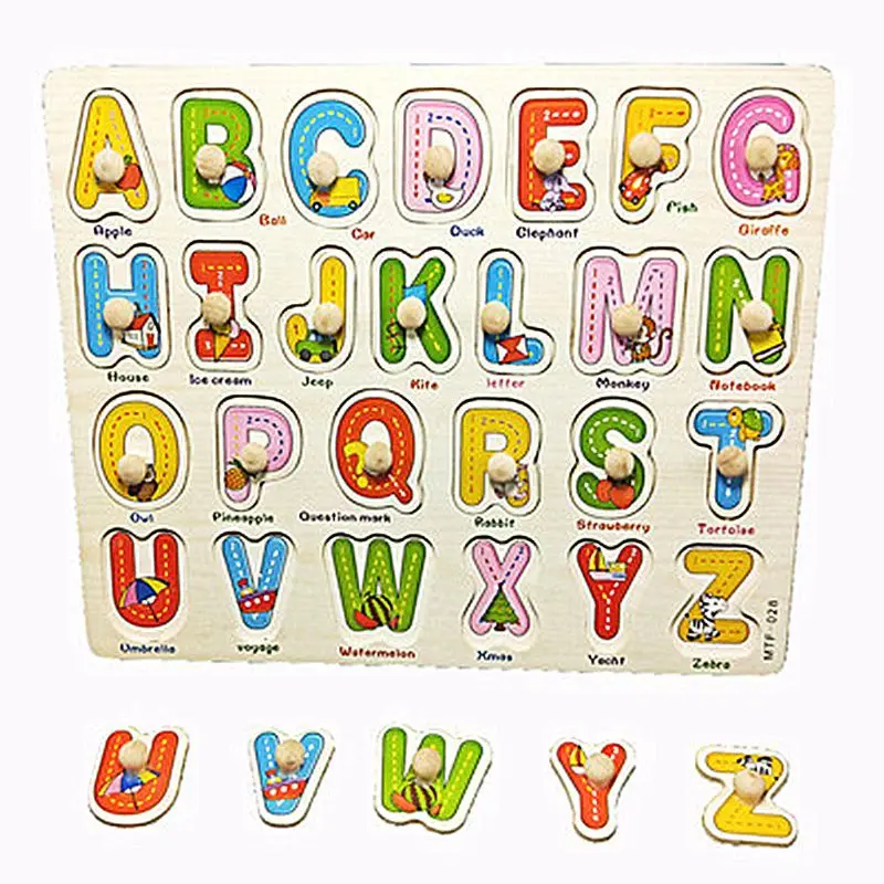 

Alphabet/Number/Graph Set Wooden Jigsaw Puzzle Educational Puzzle Toys Kids Baby Infant Toy XX9E