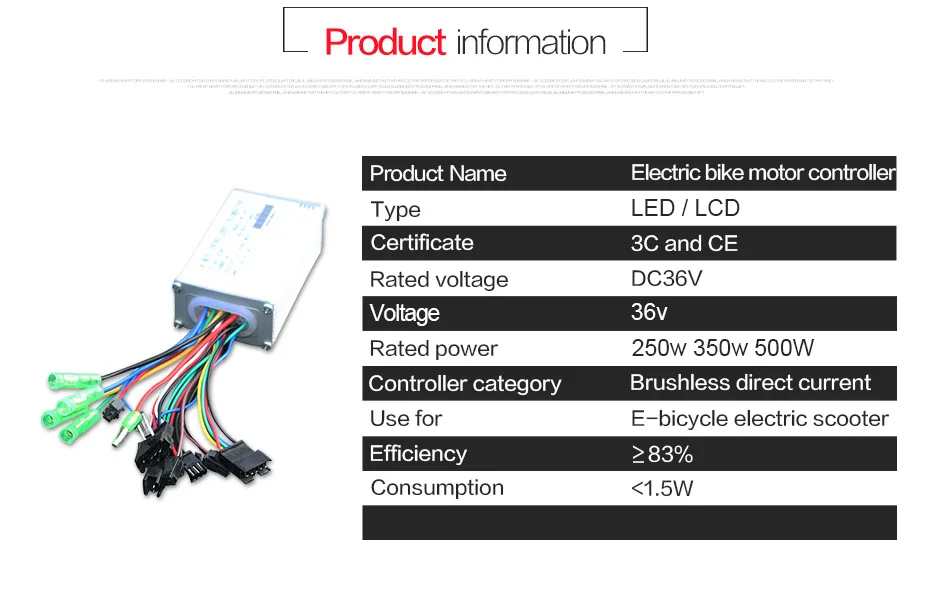 Контроллер электровелосипеда DC48V 36V 12A/14A/20A lcd/светодиодный контроль 250 W/350 W/500 W DC Бесколлекторный двигатель контроллер Аксессуары для электровелосипедов