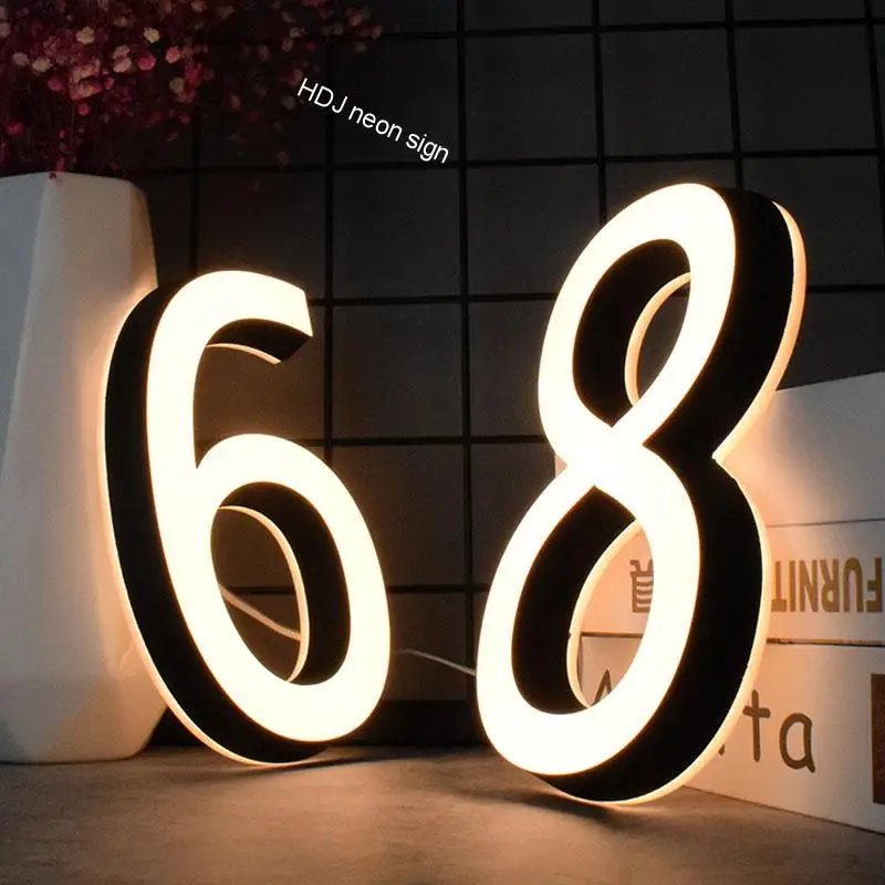 

3D современные дверные мини-таблички на заказ с цифрами 0/9 A/B/C, табличка с буквами из нержавеющей стали, адресный номер для декора дома, комнат...