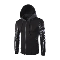2021 new fashion korean mens youth school style leather jacket black multifunctional jacket