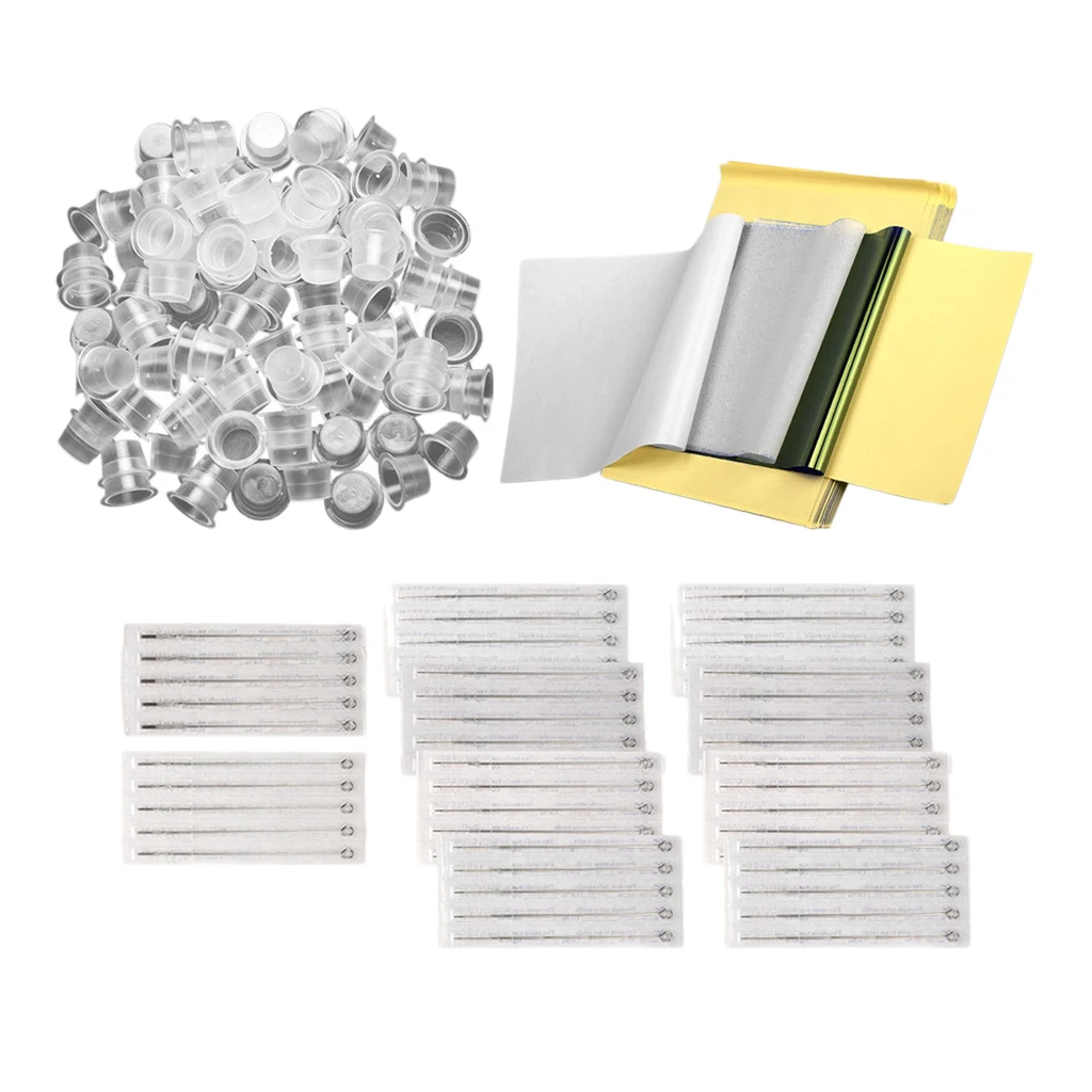

Tattoo Stencil Transfer Paper Microblading Disposable Ink Caps Holder Needle