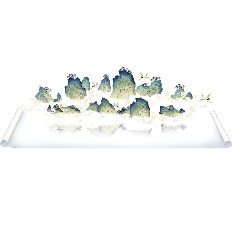 

Chinese Style 3D Stereo Landscape Wall Stickers Home Decor Poster Living Room Dining Room Porch Backdrop Self Adhesive Wallpaper
