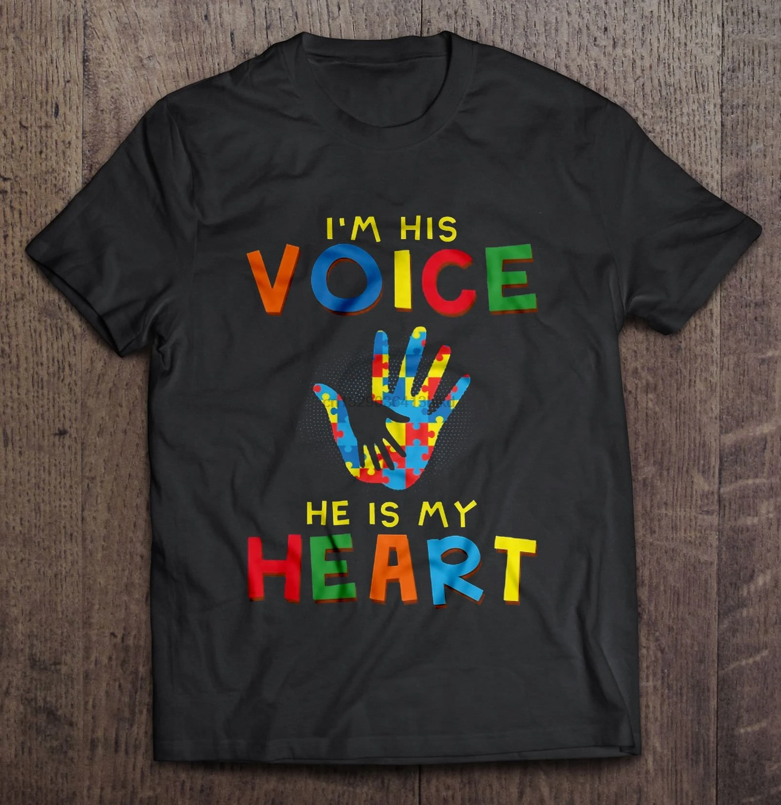 Мужская футболка с надписью I'm His Voice He Is My Heart authism Awareness мужская и женская |