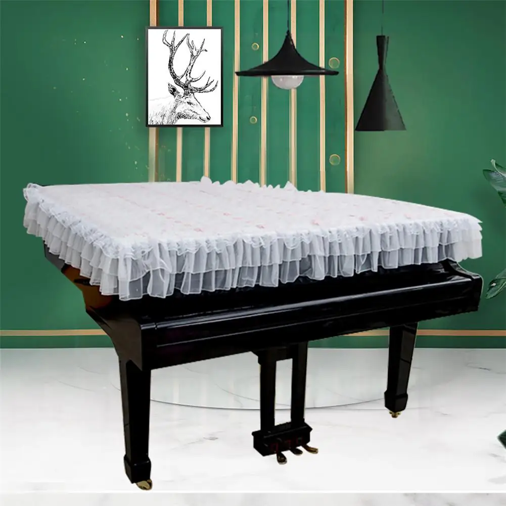 1PC Grand Piano Cover Thicken Dustproof Anti-static Lace Stylish Elegant Covers Cloth Accessories with Storage Bag |