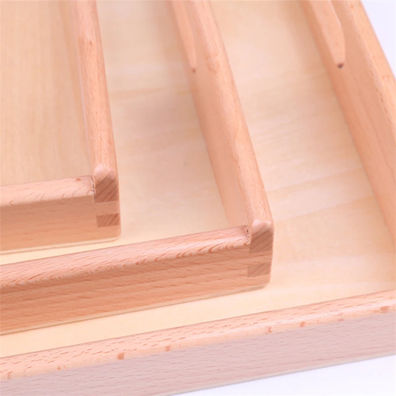 

Treeyear Wooden Education Toys Montessori Materials Beech Wooden Tray With Handles Teaching aids For Kids Baby