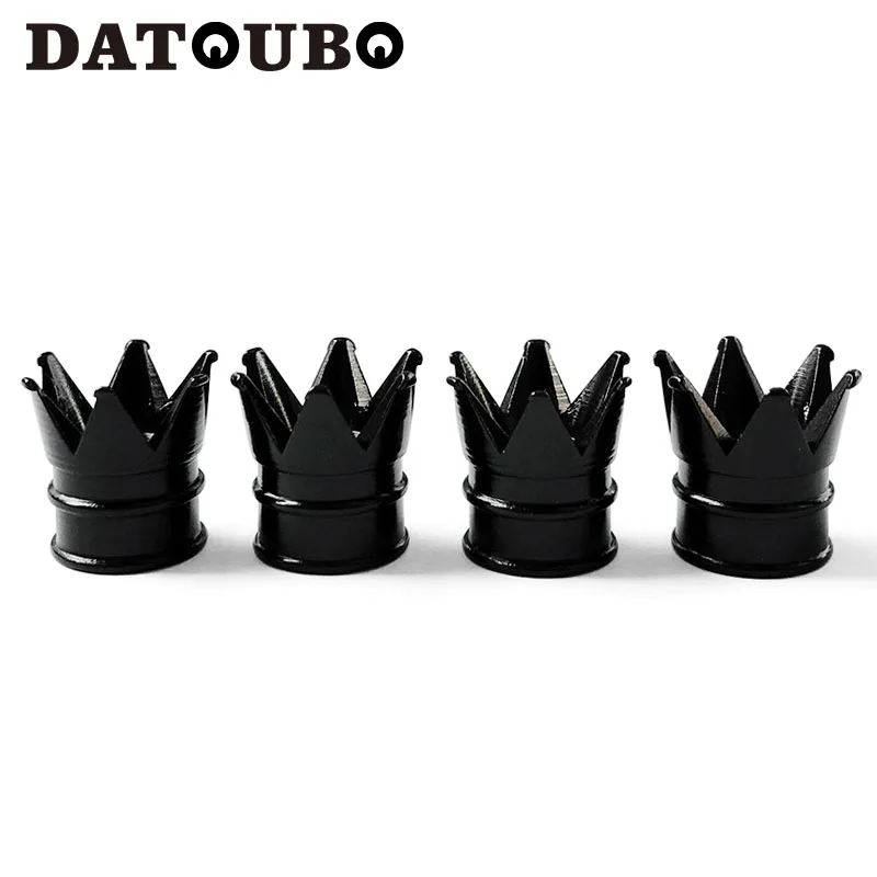 4 pcs of balck DATOUBO, 4 шт., Новое поступление, цветная алюминиевая коронка, автомобильная велосипедная шина, крышка клапана s, воздушный клапан, пылезащитная крышка s, грузовик, велосипедное колесо, крышка Trye - Цвет: 4 pcs of balck