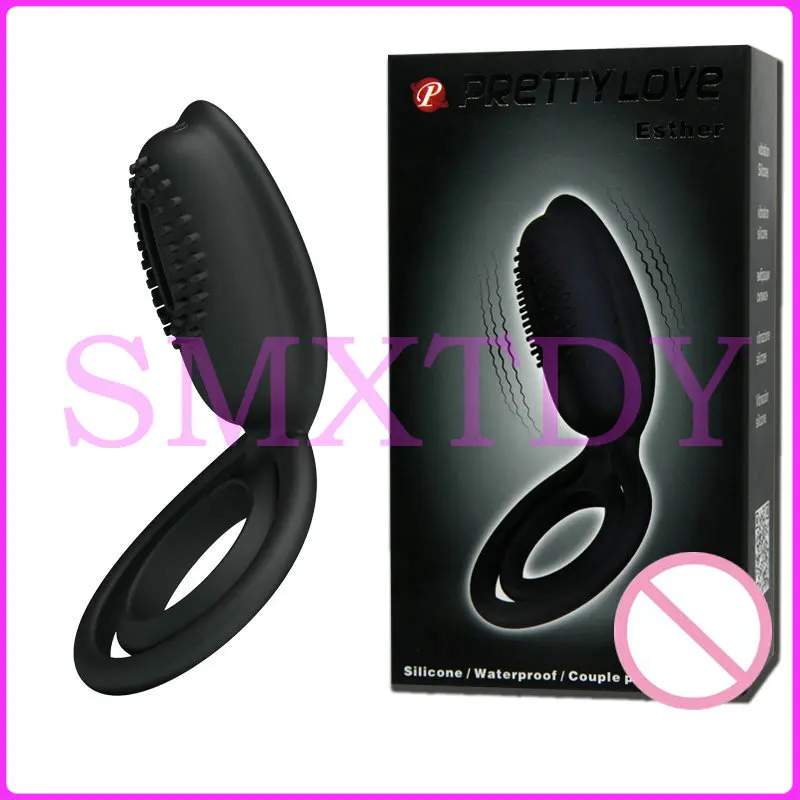 Милая Любовь Двойное Кольцо силиконовый Вибрационный петух кольцо вибратор