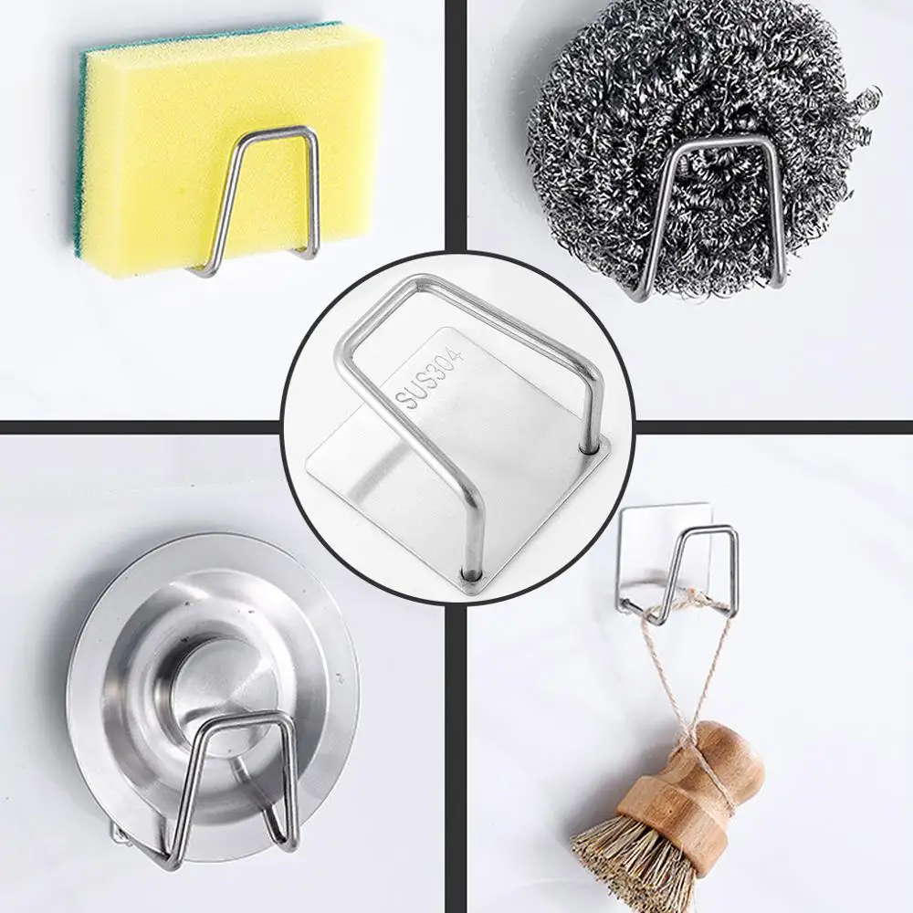 

Sink Sponge Rack Drain Storage Shelf Stainless Steel Kitchen Wire Ball Rag Organizer Holder Kitchen storage rack