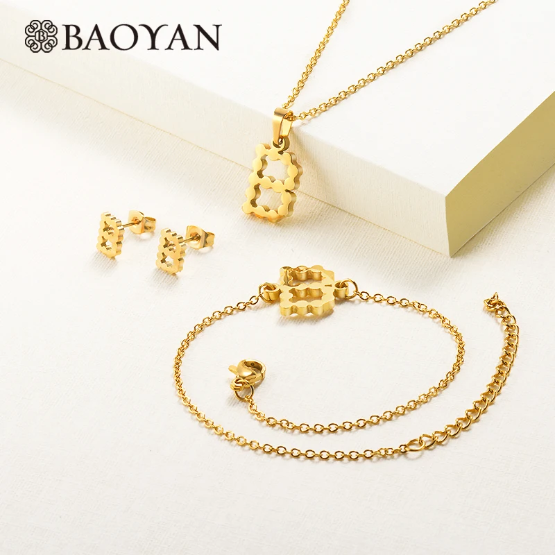 Baoyan Прямая поставка винтажные наборы ювелирных изделий с надписью Женские