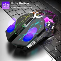 x13 portable colorful light 2 4ghz rechargeable ergonomic silent wireless laptop mouse 2400dpi luminous mechanical gaming mouse