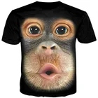 Мужская 3D футболка с коротким рукавом, забавная рубашка, принт мышц груди и волос, лицо обезьяны, лето, y201201