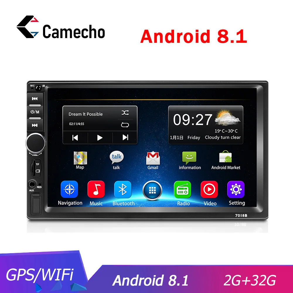 Camecho 2din Android 8 1 автомобильное радио Wifi Автомобильный мультимедийный плеер