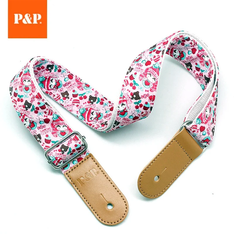 

2021 Foreign Trade Explosion Model Ukulele Strap Small Fresh Cartoon Musical Instrument Accessories
