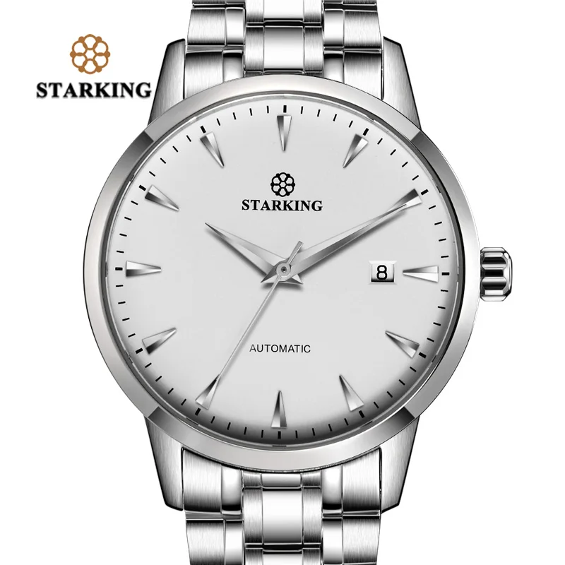 AM0184SS11 STARKING, мужские часы, автоматические механические часы, все из нержавеющей стали, простые деловые мужские часы xfcs, роскошная брендовая одежда, наручные часы - Цвет: AM0184SS11
