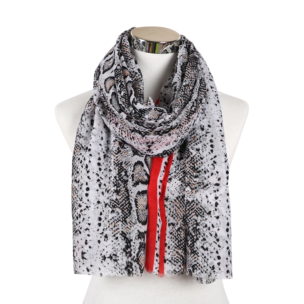 Winfox 2019 Модный женский шарф со змеиным принтом | Аксессуары для одежды