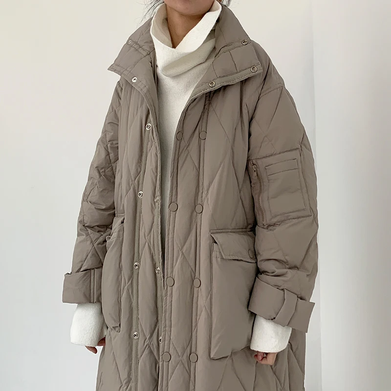 

Women Down Parka Jacket Winter Long Coat Loose Female's Winter Windproof coat