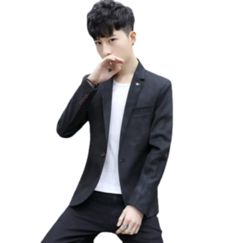 

2021 Men's Spring and Autumn Solid Color blazer Youth Handsome Casual blazer