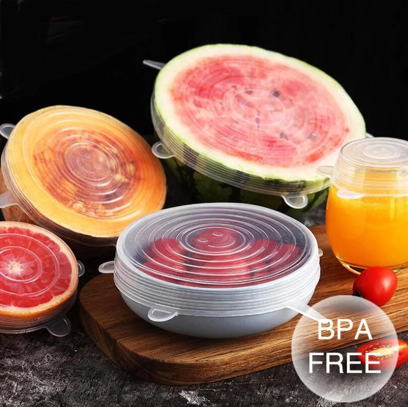 

Силиконовая крышка на присоске, 6 шт./компл., для сохранения свежести продуктов, сковорода, кастрюля, растягивающаяся, CF-69