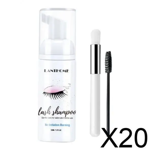 

20xEyelash Extension Shampoo 50ml Lash Foam Foaming Cleanser for Salon Home