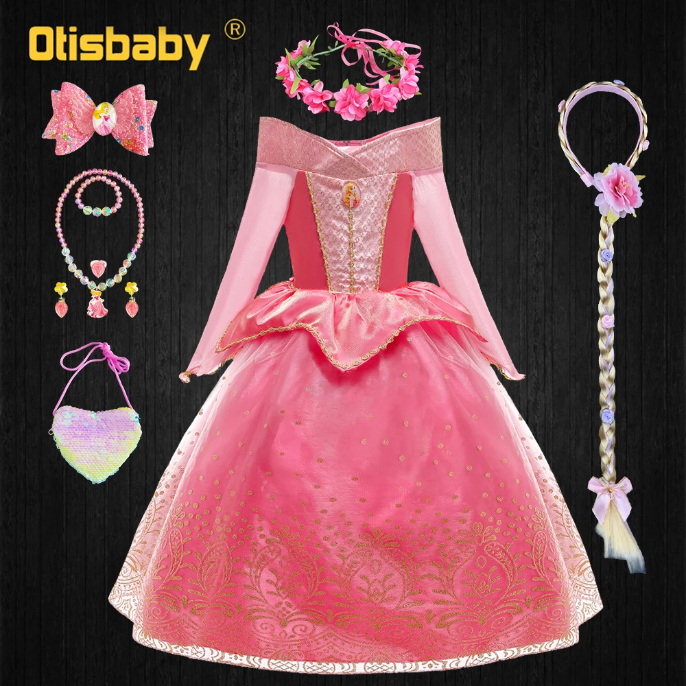Платье принцессы Аврора для девочек маскарадный костюм на Хэллоуин Спящей