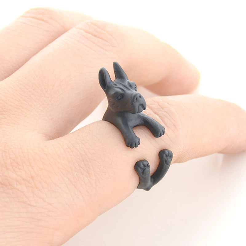 Винтажное кольцо в стиле хиппи с надписью Great немецкий дог Anel черные кольца