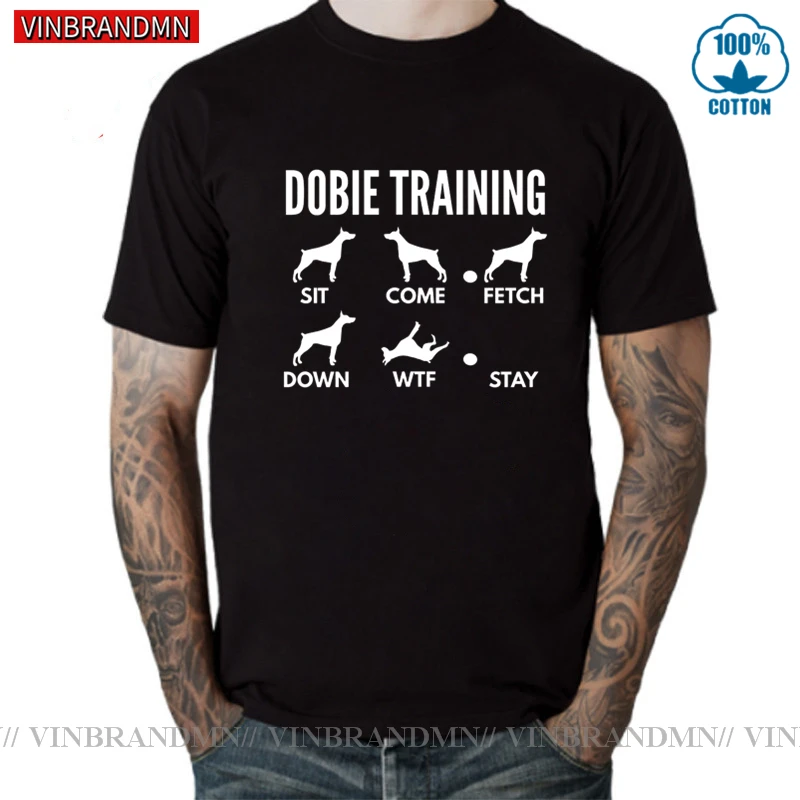 Vinbrandmn забавная тренировочная Мужская футболка Dobie Humor Doberman Pinscher фокусы милые