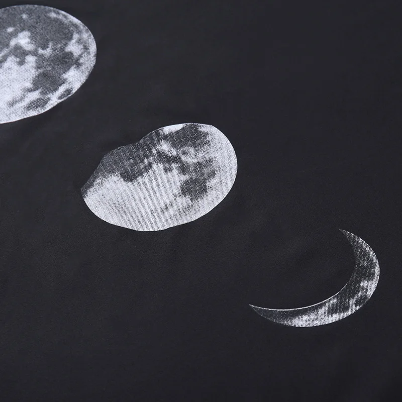 Fitshinling Moon Готическая блузка рубашка женская с рукавом летучая мышь большой размер бахрома Топ Женская рубашка длинный кардиган гранж черный Blusas Новинка