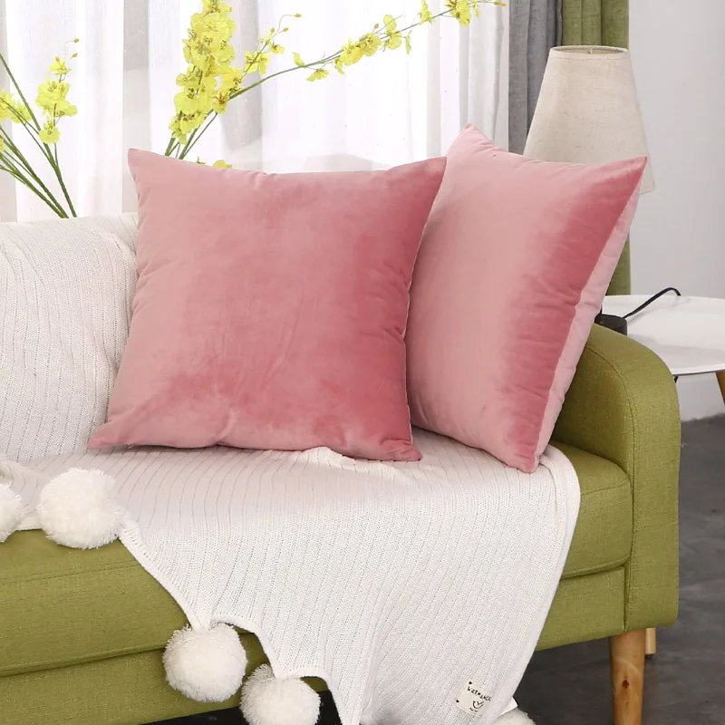 Бархатный Чехол для подушки роскошные декоративные чехол диванной однотонный