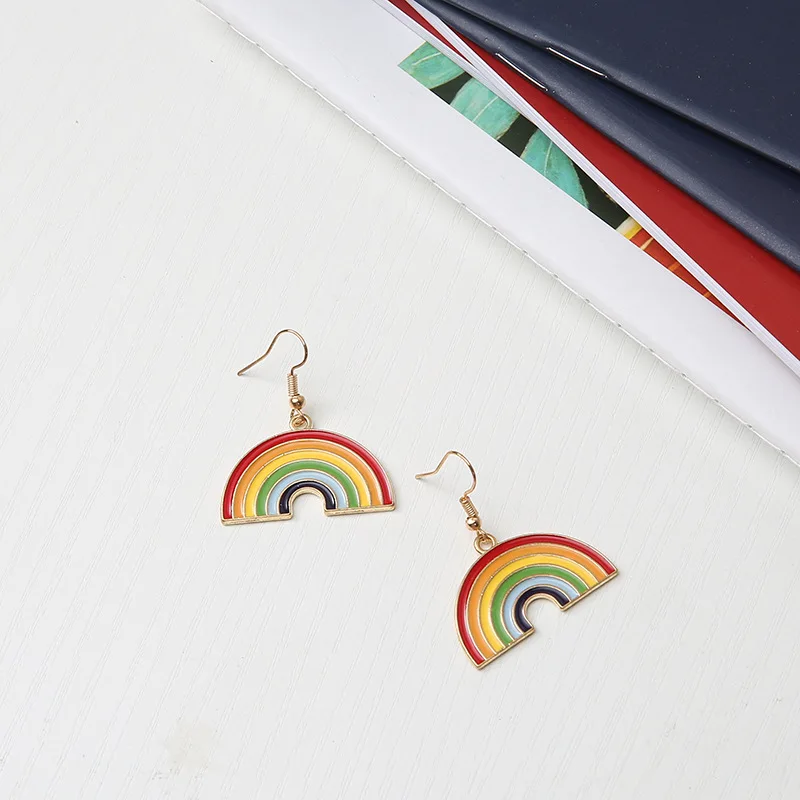 Новинка лидер продаж модные серьги капельки с увеличенной радугой для женщин 2020