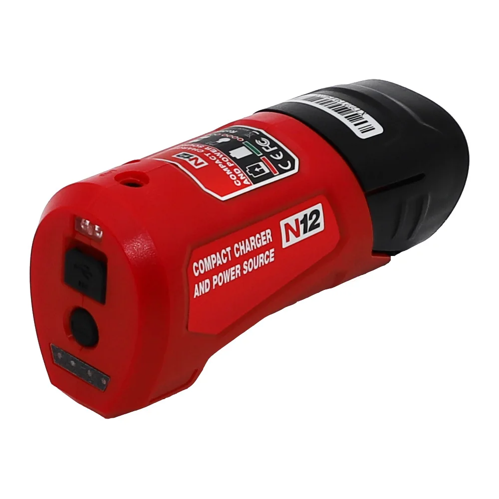 Зарядное устройство M12 и адаптер источника питания USB для Milwaukee 48-59-1201 N12, адаптер литий-ионной батареи Мобильный телефон Power Sup, высокое качест...