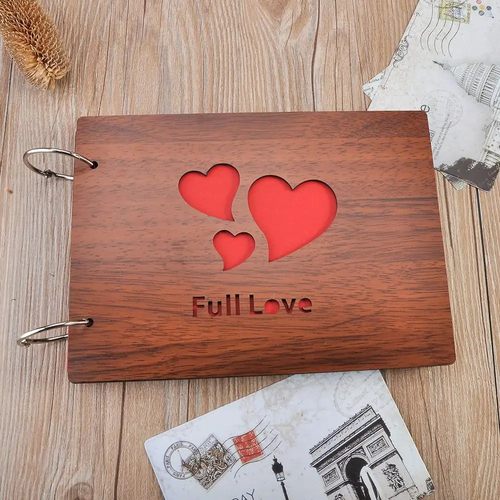 Альбом для скрапбукинга сделай сам Деревянная обложка винтажный фотоальбом 29