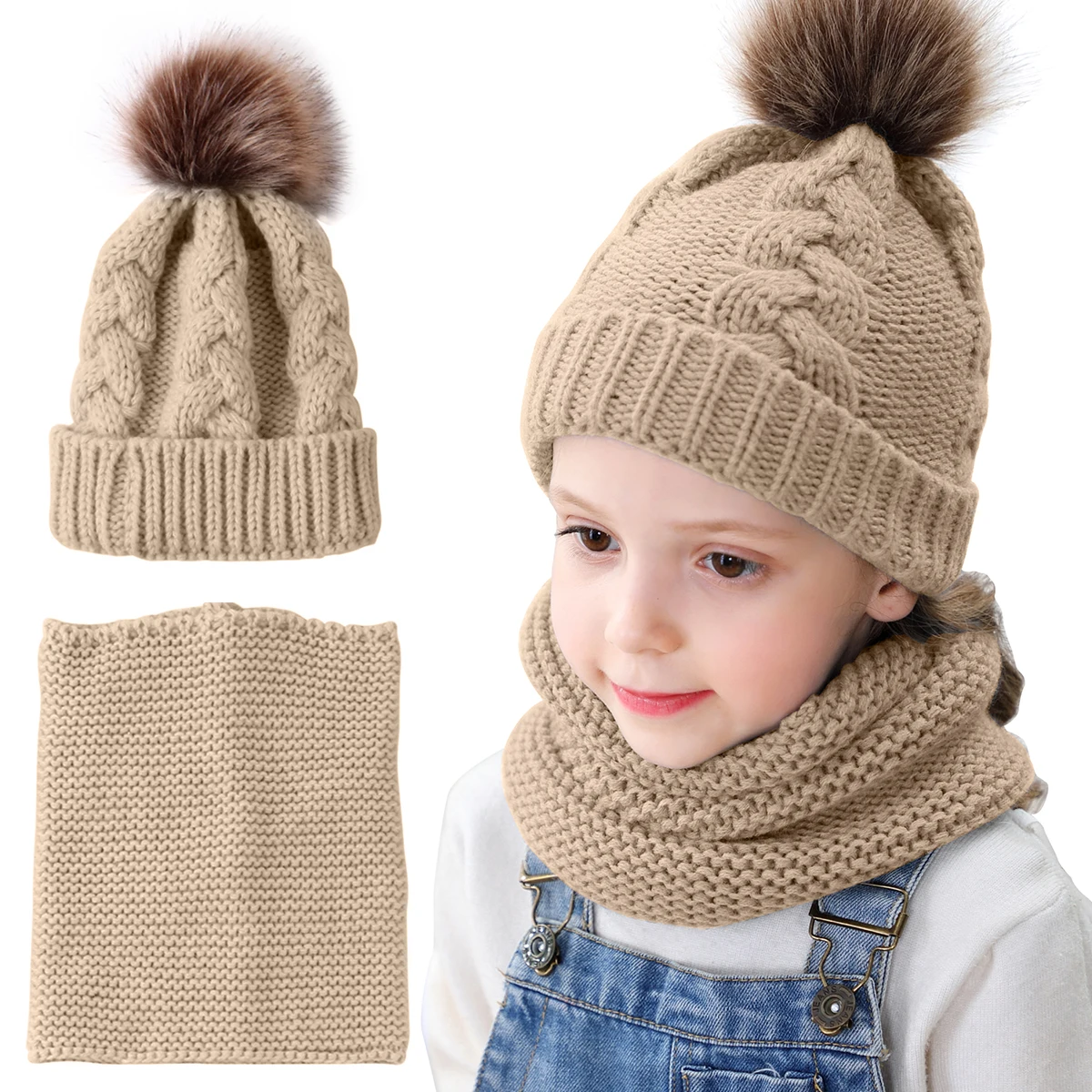 Детская шапка из акриловых волокон детская с помпоном для детей зимние шапки
