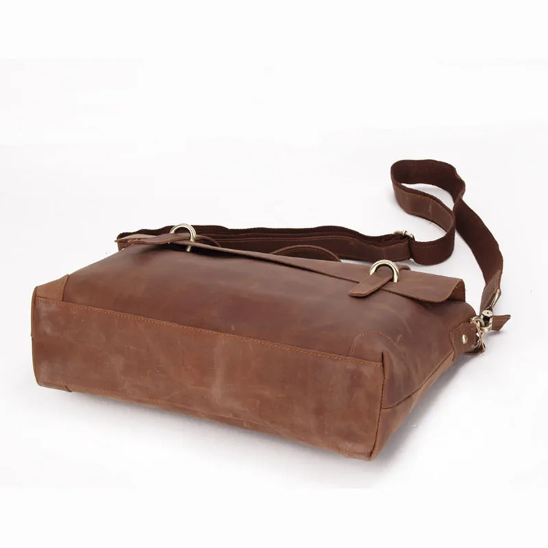 Мужской портфель из 100% натуральной кожи в стиле ретро сумка-мессенджер Крейзи