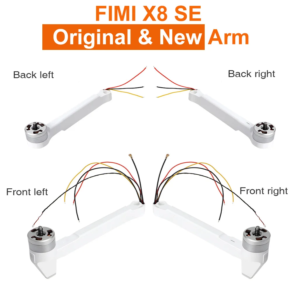 Рычаг для FIMI X8 SE беспилотный двигатель рычаг передний задний левый правый задний Квадрокоптер запасные аксессуары Запчасти Полный