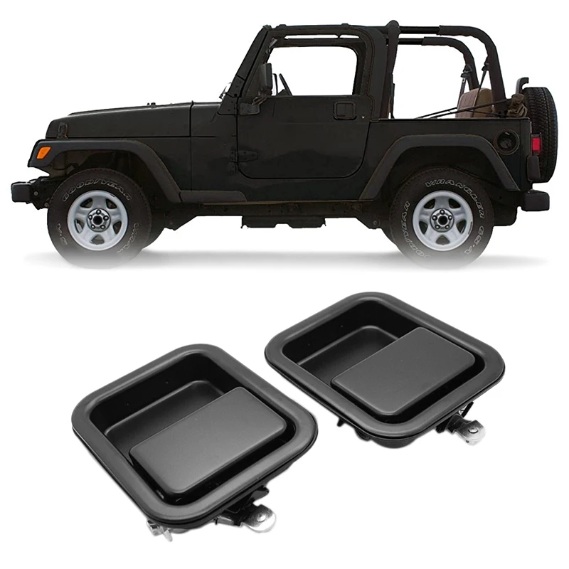 Metal Front Exterior Door Handle Set Full Type 55176382AE 55176383AE for 1987-2006 Jeep Wrangler TJ L YJ | Автомобили и мотоциклы
