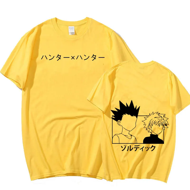 

Kawaii Hunter X Hunter Tshirt Men Short Sleeve Killua Zoldyck T-shirt Crew Neck Fitted Soft Cotton Anime Manga Tee Tops Clothes