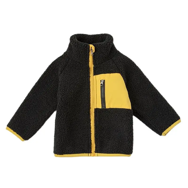 

2021Autumn Winter Girls Coats Kids Turtleneck Keep Warm Outwear 1-5 Years Old Children Boys Grain Fleece Zipper Jackets
