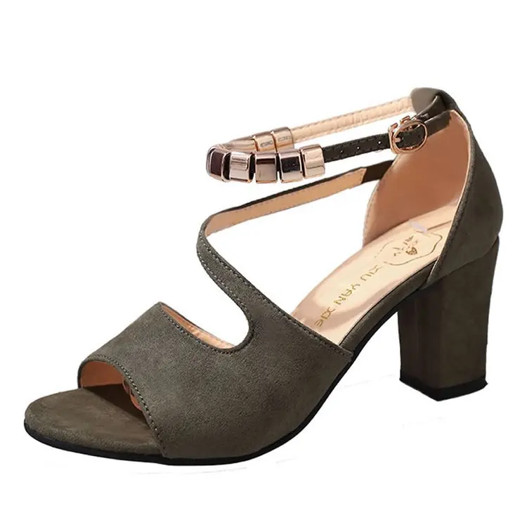 Summer Women Sandals Open Toe Women's Sandles Thick Heel Pumps Shoes Korean Style Gladiator High Peep Zapatos 559