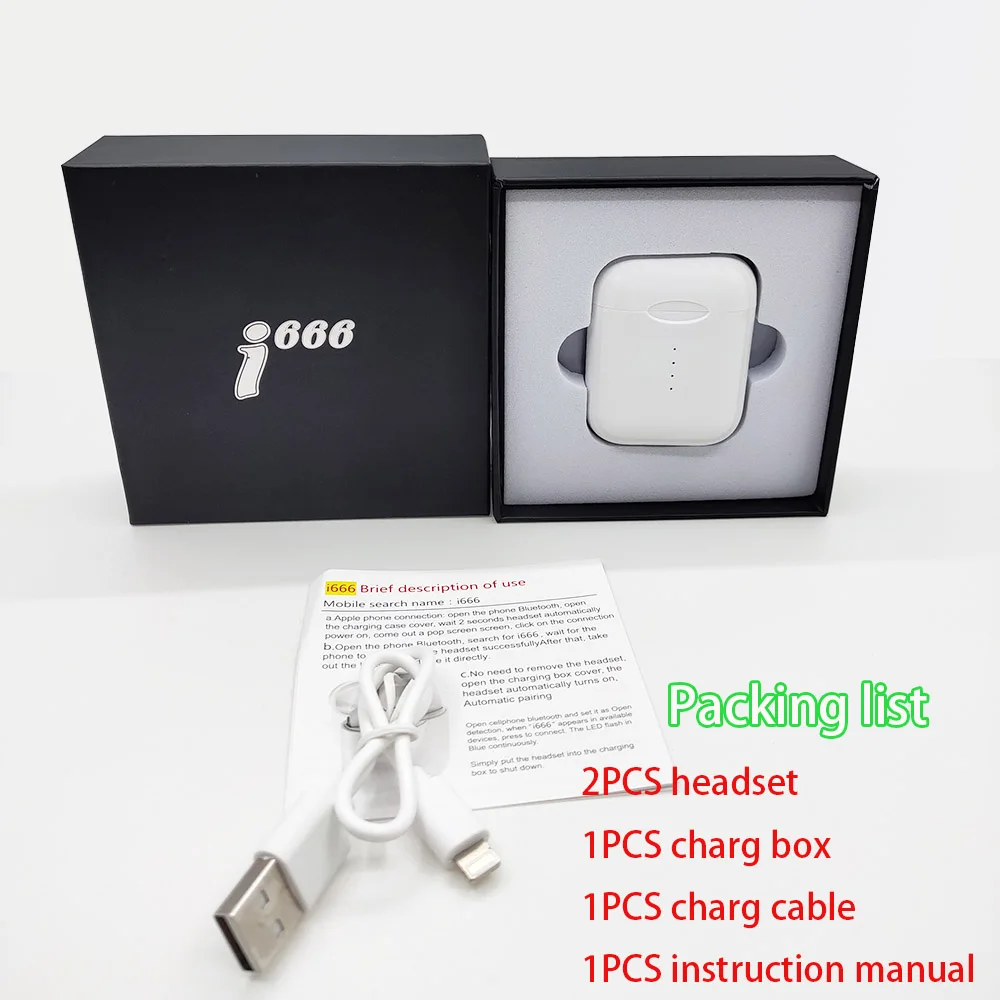 White i666 I666 беспроводные наушники inpods 12 TWS Bluetooth 5,0 гарнитура сенсорный всплывающий наушник с микрофоном fone de ouvido - Цвет: White i666