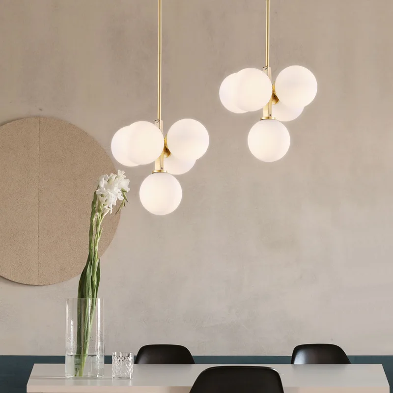 Простая Современная креативная Люстра для спальни гостиной столовой медная