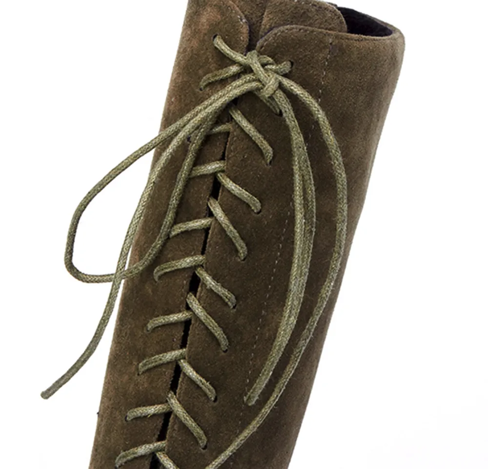 Сапоги ботфорты SAGACE женские на шнуровке высокие берцы винтажные В рыцарском