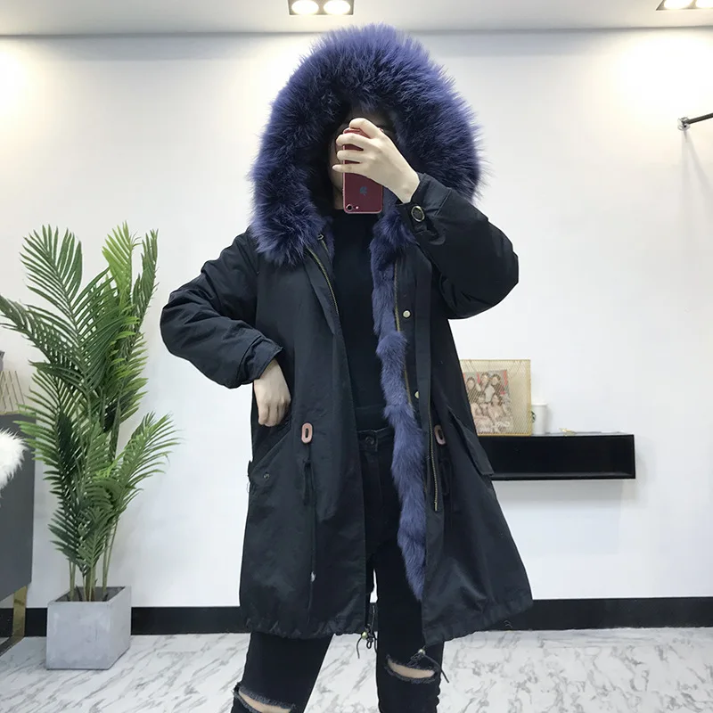 Одежда 2020 натуральный Лисий Мех парка теплое зимнее пальто для женщин манто