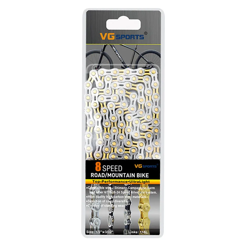 

VG SPORTS Bicycle Chain Hollow Racing Bike Chain Replacement for Road Mountain Racing Cycling 116 Links 11 Speed
